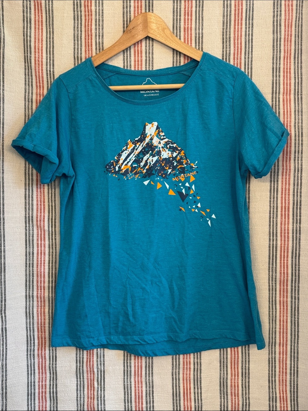 Mountain-Graphic Short Sleeve Tee in Teal by